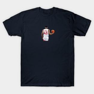 Pascal Siakam with Ball Above Waist White Qiangy T-Shirt